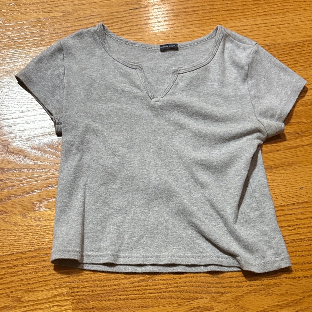 Brandy Melville Heather Gray Short Sleeve Top